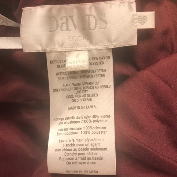 David’s Bridal Bridesmaid Dress (Wine) - Picture 3 of 5
